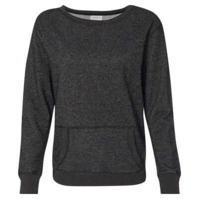 Women’s Glitter French Terry Wide Neck Sweatshirt Thumbnail