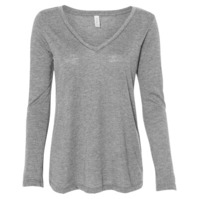 Women's Flowy Long Sleeve V-Neck Tee Thumbnail