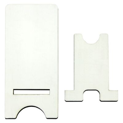 ImageStand Phone Stand for Small Smartphones, Flat top, White Gloss Hard Board with Black Back. Thumbnail
